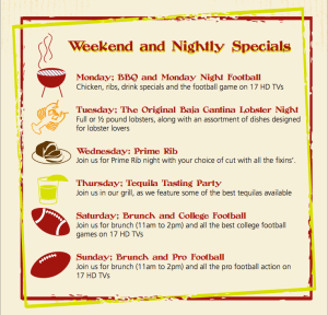 Menu from http://tinyurl.com/lyjxv9t